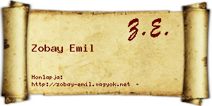 Zobay Emil névjegykártya