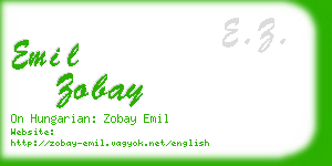 emil zobay business card